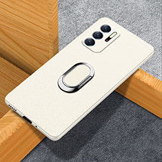 Custodia Plastica Rigida Cover Opaca con Magnetico Anello Supporto per Xiaomi Redmi Note 10 5G Bianco