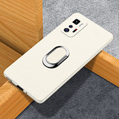 Custodia Plastica Rigida Cover Opaca con Magnetico Anello Supporto per Xiaomi Redmi Note 10 Pro 5G Bianco