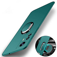 Custodia Plastica Rigida Cover Opaca con Magnetico Anello Supporto S01 per Xiaomi Redmi Note 12S Verde