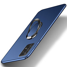 Custodia Plastica Rigida Cover Opaca con Magnetico Anello Supporto YK1 per Samsung Galaxy A52 4G Blu