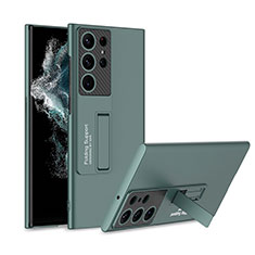 Custodia Plastica Rigida Cover Opaca con Supporto AC1 per Samsung Galaxy S22 Ultra 5G Verde