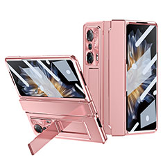 Custodia Plastica Rigida Cover Opaca con Supporto ZL2 per Huawei Honor Magic Vs Ultimate 5G Oro Rosa