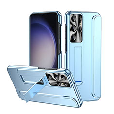 Custodia Plastica Rigida Cover Opaca con Supporto ZL2 per Samsung Galaxy S22 Ultra 5G Blu