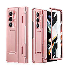 Custodia Plastica Rigida Cover Opaca con Supporto ZL3 per Samsung Galaxy Z Fold5 5G Oro Rosa