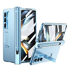 Custodia Plastica Rigida Cover Opaca con Supporto ZL5 per Samsung Galaxy Z Fold5 5G Blu