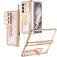 Custodia Plastica Rigida Cover Opaca con Supporto ZL8 per Samsung Galaxy Z Fold5 5G Oro