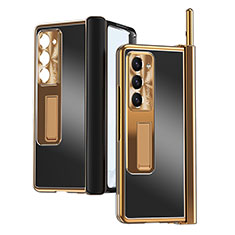 Custodia Plastica Rigida Cover Opaca con Supporto ZL9 per Samsung Galaxy Z Fold5 5G Oro e Nero