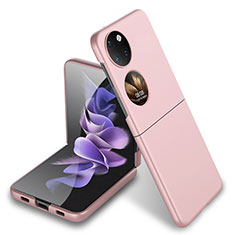 Custodia Plastica Rigida Cover Opaca Fronte e Retro 360 Gradi AC5 per Huawei P60 Pocket Oro Rosa