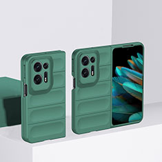 Custodia Plastica Rigida Cover Opaca Fronte e Retro 360 Gradi BH1 per Oppo Find N2 5G Verde