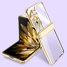 Custodia Plastica Rigida Cover Opaca Fronte e Retro 360 Gradi GK2 per Oppo Find N3 Flip 5G Oro