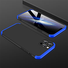 Custodia Plastica Rigida Cover Opaca Fronte e Retro 360 Gradi M01 per Apple iPhone 12 Pro Blu e Nero