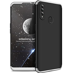 Custodia Plastica Rigida Cover Opaca Fronte e Retro 360 Gradi M01 per Oppo A31 Argento e Nero