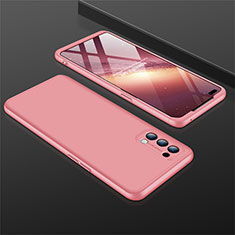 Custodia Plastica Rigida Cover Opaca Fronte e Retro 360 Gradi M01 per Oppo Reno4 4G Oro Rosa