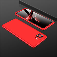 Custodia Plastica Rigida Cover Opaca Fronte e Retro 360 Gradi M01 per Oppo Reno4 F Rosso