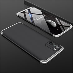Custodia Plastica Rigida Cover Opaca Fronte e Retro 360 Gradi M01 per Xiaomi Poco M3 Argento e Nero