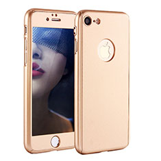 Custodia Plastica Rigida Cover Opaca Fronte e Retro 360 Gradi P01 per Apple iPhone 7 Oro