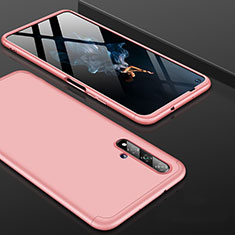 Custodia Plastica Rigida Cover Opaca Fronte e Retro 360 Gradi P01 per Huawei Honor 20S Oro Rosa