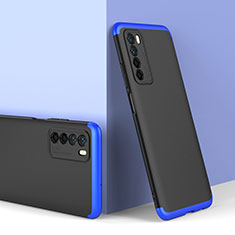 Custodia Plastica Rigida Cover Opaca Fronte e Retro 360 Gradi P01 per Huawei Honor Play4 5G Blu e Nero