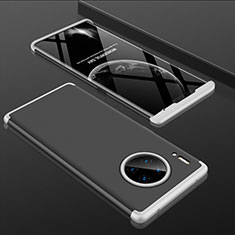 Custodia Plastica Rigida Cover Opaca Fronte e Retro 360 Gradi P01 per Huawei Mate 30 Pro Argento e Nero