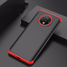 Custodia Plastica Rigida Cover Opaca Fronte e Retro 360 Gradi P01 per OnePlus 7T Rosso e Nero