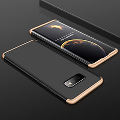 Custodia Plastica Rigida Cover Opaca Fronte e Retro 360 Gradi P01 per Samsung Galaxy S10e Oro e Nero