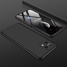 Custodia Plastica Rigida Cover Opaca Fronte e Retro 360 Gradi P01 per Xiaomi Mi 11 5G Nero