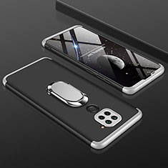 Custodia Plastica Rigida Cover Opaca Fronte e Retro 360 Gradi P01 per Xiaomi Redmi 10X 4G Argento e Nero