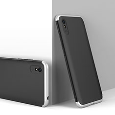 Custodia Plastica Rigida Cover Opaca Fronte e Retro 360 Gradi P01 per Xiaomi Redmi 9A Argento e Nero