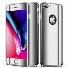 Custodia Plastica Rigida Cover Opaca Fronte e Retro 360 Gradi per Apple iPhone 7 Plus Argento