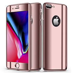 Custodia Plastica Rigida Cover Opaca Fronte e Retro 360 Gradi per Apple iPhone 7 Plus Oro Rosa