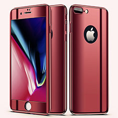 Custodia Plastica Rigida Cover Opaca Fronte e Retro 360 Gradi per Apple iPhone 7 Plus Rosso