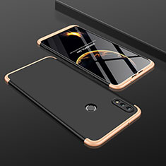 Custodia Plastica Rigida Cover Opaca Fronte e Retro 360 Gradi per Huawei Honor 8X Oro e Nero