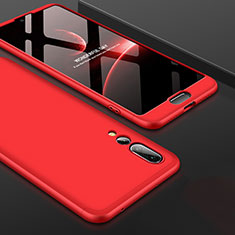 Custodia Plastica Rigida Cover Opaca Fronte e Retro 360 Gradi per Huawei P20 Pro Rosso