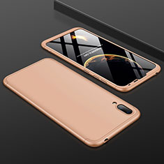 Custodia Plastica Rigida Cover Opaca Fronte e Retro 360 Gradi per Huawei Y7 Pro (2019) Oro