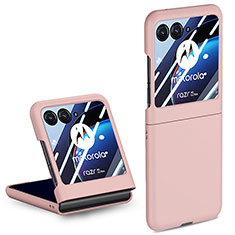 Custodia Plastica Rigida Cover Opaca Fronte e Retro 360 Gradi per Motorola Moto Razr 40 Ultra 5G Oro Rosa