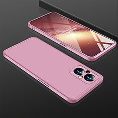 Custodia Plastica Rigida Cover Opaca Fronte e Retro 360 Gradi per OnePlus Nord N20 5G Oro Rosa