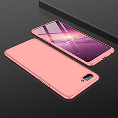 Custodia Plastica Rigida Cover Opaca Fronte e Retro 360 Gradi per Oppo A5 Oro Rosa