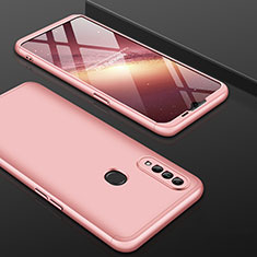 Custodia Plastica Rigida Cover Opaca Fronte e Retro 360 Gradi per Oppo A8 Oro Rosa