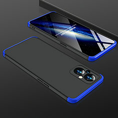 Custodia Plastica Rigida Cover Opaca Fronte e Retro 360 Gradi per Oppo Reno7 Lite 5G Blu e Nero