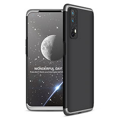 Custodia Plastica Rigida Cover Opaca Fronte e Retro 360 Gradi per Realme Narzo 30 4G Argento e Nero