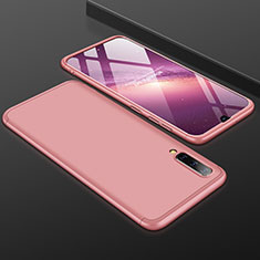 Custodia Plastica Rigida Cover Opaca Fronte e Retro 360 Gradi per Samsung Galaxy A50S Oro Rosa