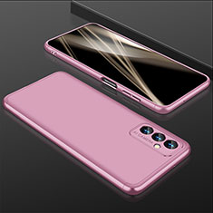 Custodia Plastica Rigida Cover Opaca Fronte e Retro 360 Gradi per Samsung Galaxy F54 5G Oro Rosa