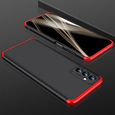 Custodia Plastica Rigida Cover Opaca Fronte e Retro 360 Gradi per Samsung Galaxy M54 5G Rosso e Nero