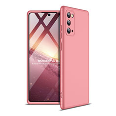 Custodia Plastica Rigida Cover Opaca Fronte e Retro 360 Gradi per Samsung Galaxy Note 20 5G Oro Rosa