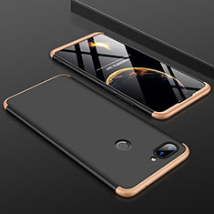 Custodia Plastica Rigida Cover Opaca Fronte e Retro 360 Gradi per Xiaomi Mi 8 Lite Oro e Nero