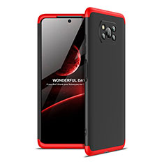 Custodia Plastica Rigida Cover Opaca Fronte e Retro 360 Gradi per Xiaomi Poco X3 Rosso e Nero