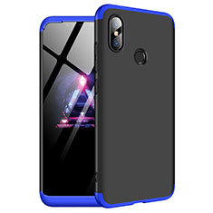 Custodia Plastica Rigida Cover Opaca Fronte e Retro 360 Gradi per Xiaomi Redmi Note 6 Pro Blu e Nero