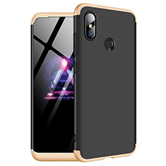 Custodia Plastica Rigida Cover Opaca Fronte e Retro 360 Gradi per Xiaomi Redmi Note 6 Pro Oro e Nero