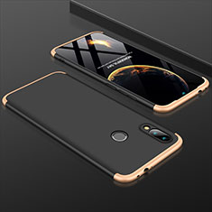 Custodia Plastica Rigida Cover Opaca Fronte e Retro 360 Gradi per Xiaomi Redmi Note 7 Pro Oro e Nero