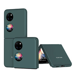 Custodia Plastica Rigida Cover Opaca Fronte e Retro 360 Gradi QH1 per Huawei Pocket S Verde